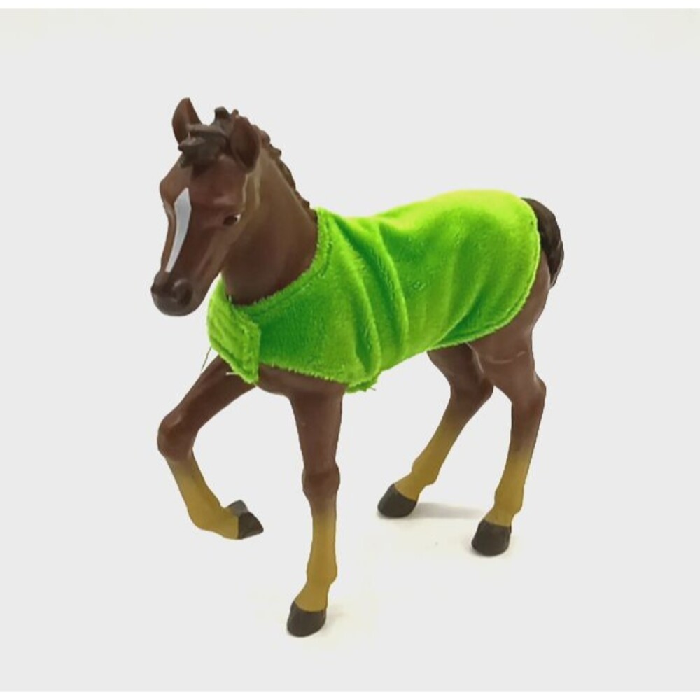 Tree House Kids 7" Brown Horse Colt Figurine With Green Blanket